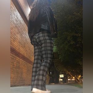 Bootcut plaid leggings